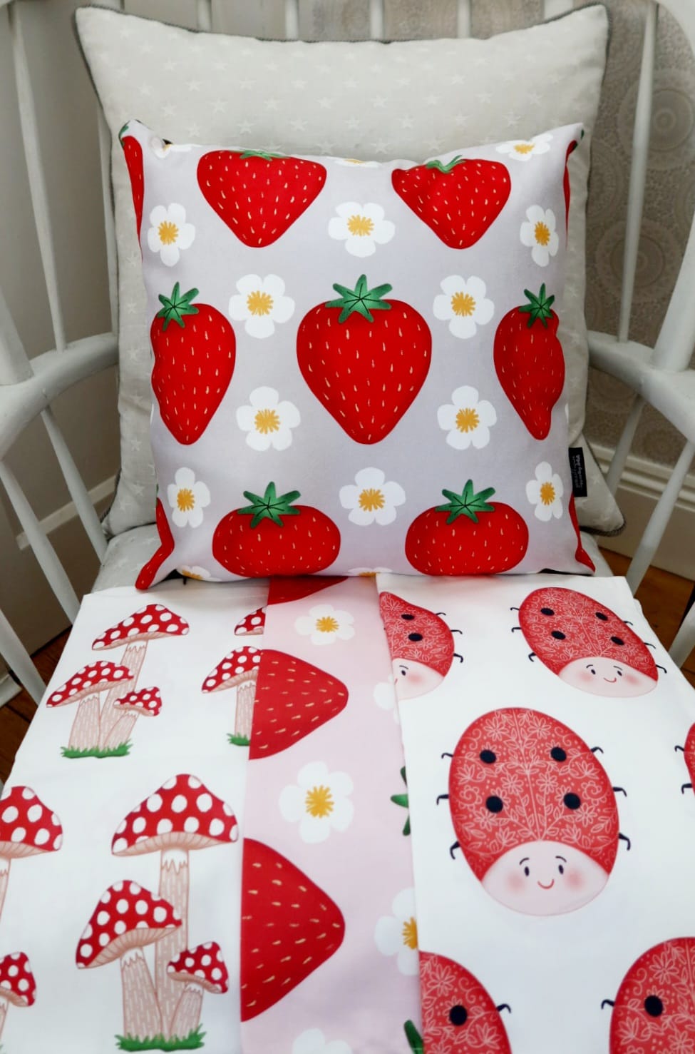 Grey Strawberry cushion