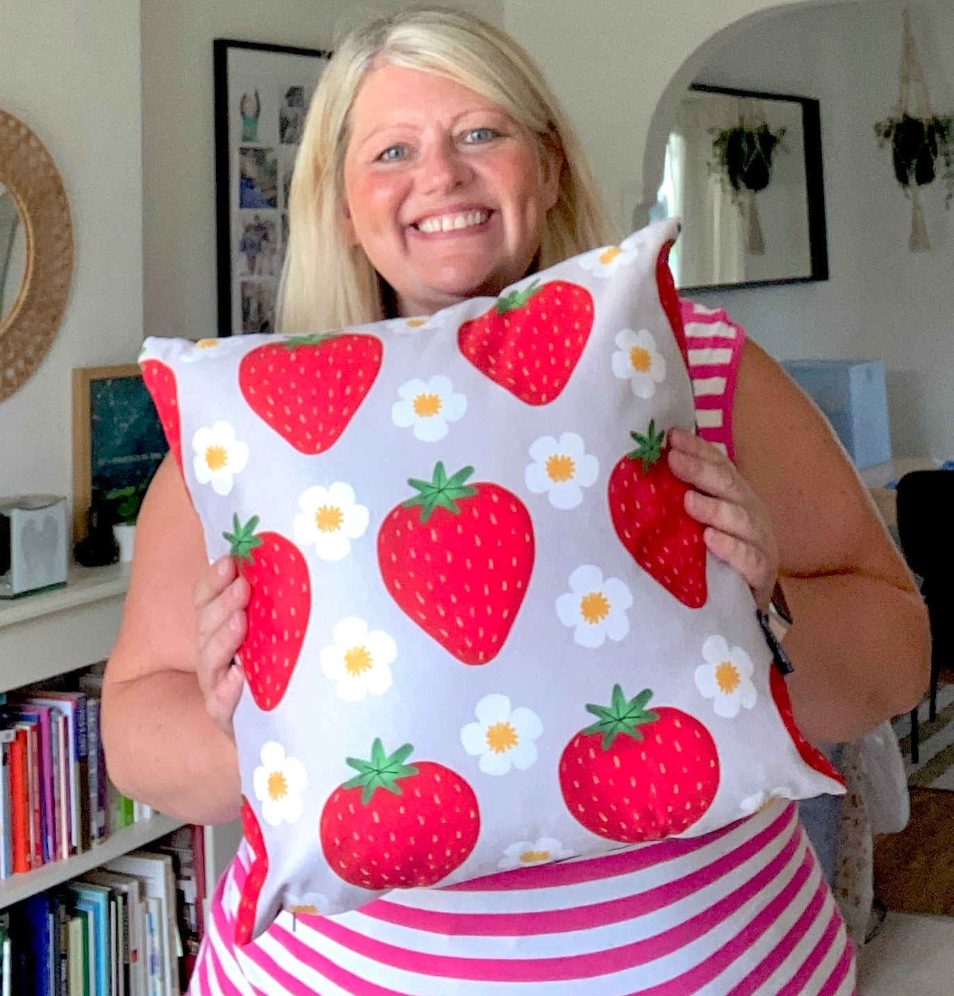 Grey Strawberry cushion