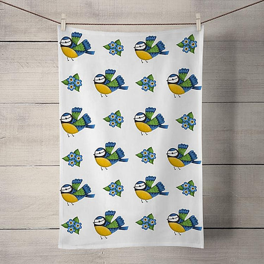 Blue Tit Tea Towel