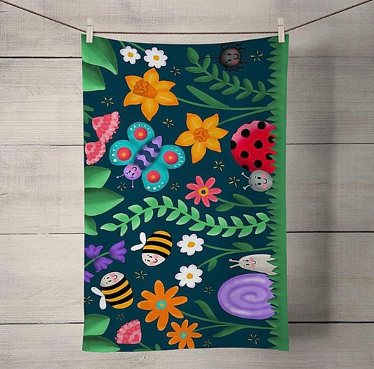 Night Garden Tea Towel