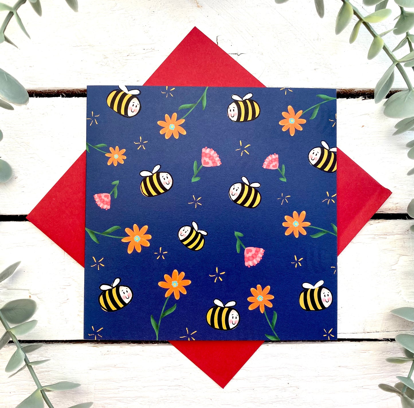 Bees and Flowers Card